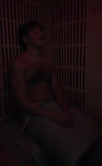 Relaxing in the far infrared sauna